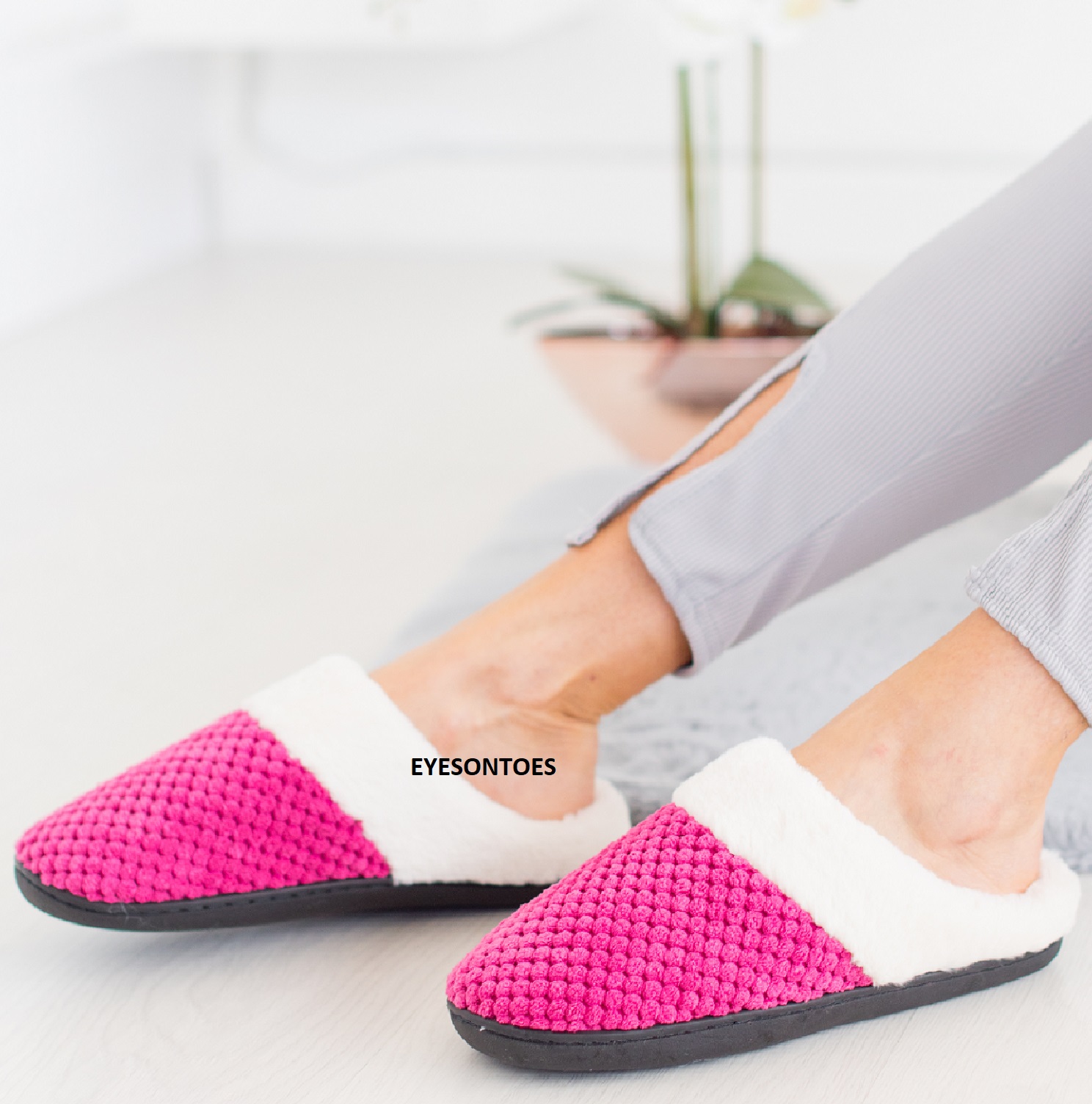 LADIES WOMENS WARM FAUX FUR LINED COMFY HARD SOLE OUTDOOR SLIPPERS